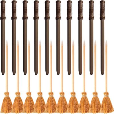 10pcs Wand Pencils & 10pcs Witch Broom Pencils - Party Supplies Pencils Wand Pencils Theme Birthday Goody Bag Filler Favors