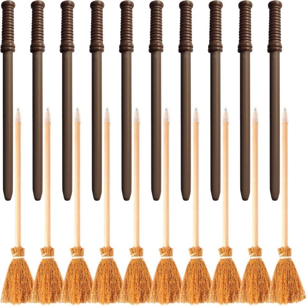 10pcs Wand Pencils & 10pcs Witch Broom Pencils - Party Supplies Pencils Wand Pencils Theme Birthday Goody Bag Filler Favors