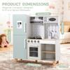 OAPKIJN Play Kitchen Toddlers, Wooden Toy Kitchen Playset for Kids with Simulated Lights & Sounds,Pretend Play Kitchens Set with Sink, Stove, Microwave, Storage and 6PCS Stainless Steel Kitchenware view 2