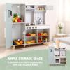 OAPKIJN Play Kitchen Toddlers, Wooden Toy Kitchen Playset for Kids with Simulated Lights & Sounds,Pretend Play Kitchens Set with Sink, Stove, Microwave, Storage and 6PCS Stainless Steel Kitchenware view 3