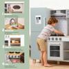OAPKIJN Play Kitchen Toddlers, Wooden Toy Kitchen Playset for Kids with Simulated Lights & Sounds,Pretend Play Kitchens Set with Sink, Stove, Microwave, Storage and 6PCS Stainless Steel Kitchenware view 4