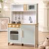 OAPKIJN Play Kitchen for Toddlers, Wooden Toy Kitchen Playset for Kids, Chef Pretend Play Kitchens Set with Sink, Stove, Microwave, Storage and 6PCS Stainless Steel Accessories view 1