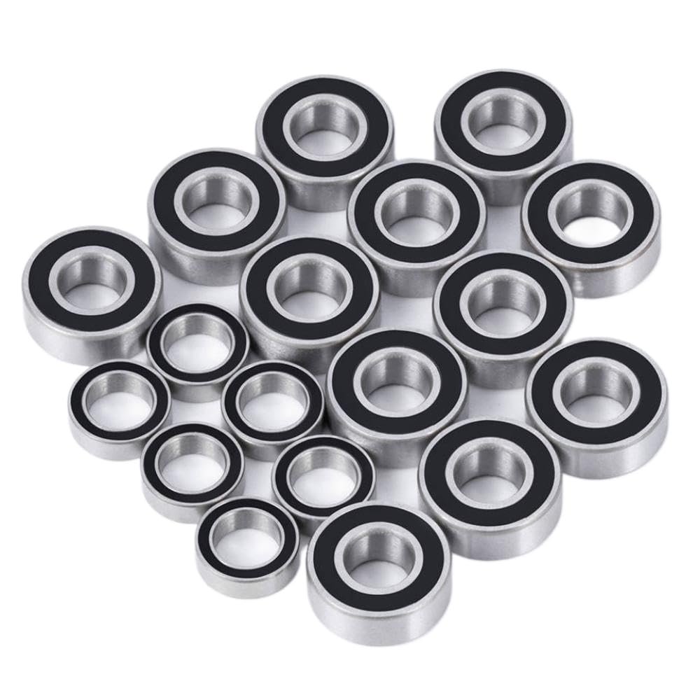 18Pcs Sealed Bearings Set Compatible with M05 M06 Series and CR-X Lowride Models Upgrade Replacement Parts Compatible with RC Car Accessories