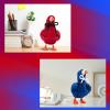 2 Pcs Desk Goose Outfits 7 Inches, Mini Desk Goose Clothes Hoodies 7 Inch Porch Geese Costume Clothing Accessories Magnetic Desktop Geese Statue Table Decor (Red & Blue) view 4