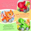 Train Set for Toddlers w/Steam, Music & Lights - Electric Train Toys for Kids w/Tracks Accessories, Including 3 Dinosaur Car and 3 Trailer, Christmas Birthday Gifts for 3 4 5 6+ Years Old Boys Girls. view 3