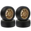 12mm Hex 1 10 Scale Flat Tyre Wheel Rims and Tires Set Compatible with 1 10 RC Buggy Cars Upgrade Parts Compatible with 12mm Hex Hub Models(4pcs Brown) view 1