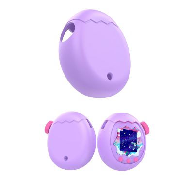 Games Console Cute Soft Liquid Silicone Cover,Protective Fall-Resistant Non-Slip Sleeve Shell for Tamagotchi Paradise Games Accessories (Purple)