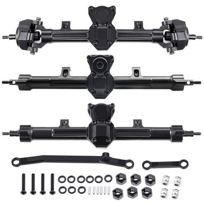 6x6 Aluminum Front Rear Portal Axles Middle Axle Upgrade Parts Compatible with 1 24 Scale RC Crawler Car Compatible with SCX24 Series Models(Front Middle Rear)