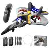 V17 Remote Control Airplane Foam RC Planes for Kids Adults 8-16, RC Fighter Jet Airplane with Light, 2 Batteries, 360 Flip Fighter Jet Toy, Stunt Roll, Gifts for Adult Boys (Grey with 2Batteries) view 1