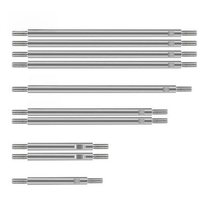 10Pcs Stainless Steel Link Rod Linkage 313mm 324mm Wheelbase Compatible with 1 10 Scale RC Crawler Car Upgrade Parts Compatible with Off Road Vehicle(324mm Wheelbase)