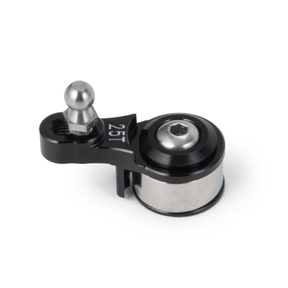 Adjustable 25T Servo Saver Arm Aluminium Compatible with 1 10 Scale RC Crawler Cars Like TRX6 TT01 and Similar Models(Black)
