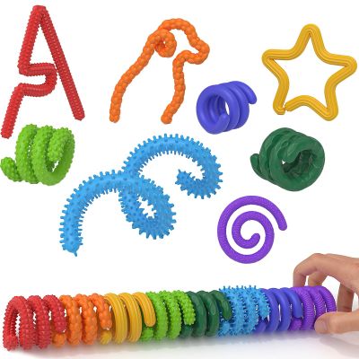 Botsparty 8 Pack Sensory Fidget Toys for Kids | Textured Silicone Anxiety Relief Sticks | Stocking Stuffers for Boys & Girls 3-12 | Autism ADHD Stress Toys for Toddlers & Adults