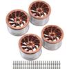 4pcs 2.2 Inch Metal Wheel Hub Tires Universal Fit Compatible with 1/8 1/10 Scale RC Crawler Car Traction Yk4082 Upgrade Parts Replacement Accessories(Coffee 4pcs) view 1