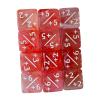 10 Pieces Counter Dice Counters Square Educational Addition and Subtraction Symbol Acrylic Math Teaching 6 Sided Number Dice, Red view 1