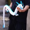 47.3inch Super Huge Large Dragon 3D Printed Dragon with Movable Mouth and Eyes,Flexible Realistic Articulated Animal Fidget Toys,Mystery Figurines Gifts,Executive Desk Dcor Collectible (White-Blue) view 1