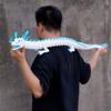 47.3inch Super Huge Large Dragon 3D Printed Dragon with Movable Mouth and Eyes,Flexible Realistic Articulated Animal Fidget Toys,Mystery Figurines Gifts,Executive Desk Dcor Collectible (White-Blue) view 2