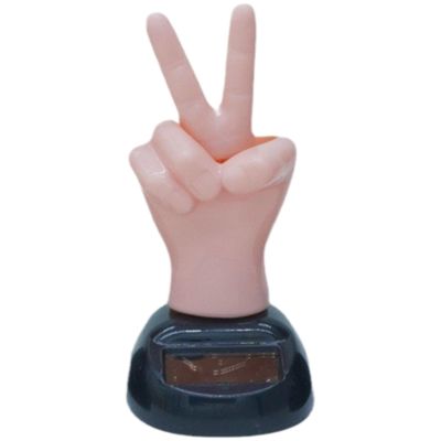 Waving Finger Dashboard Toy - Solar Powered Prank Decor, Hilarious Car Interior Novelty Figure | Express Your Mood Reaction Fun Office Environment, Animated Gift