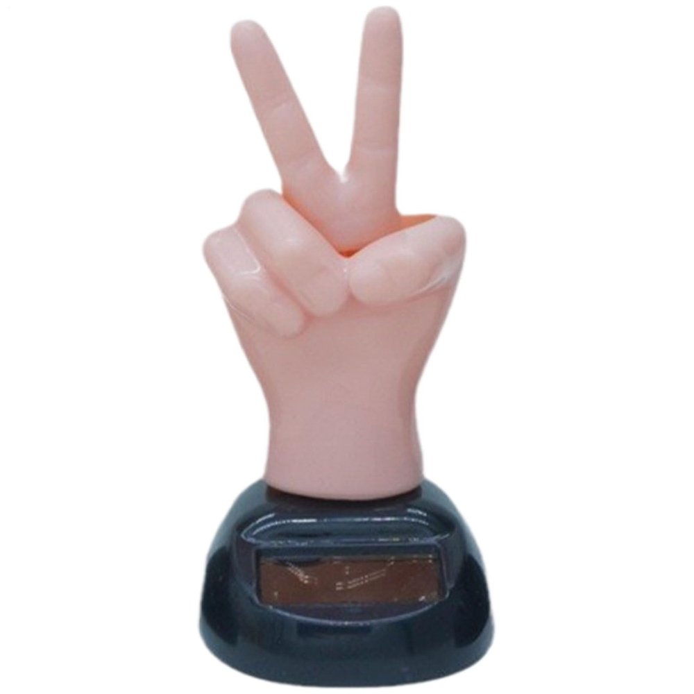 Waving Finger Dashboard Toy - Solar Powered Prank Decor, Hilarious Car Interior Novelty Figure | Express Your Mood Reaction Fun Office Environment, Animated Gift