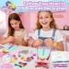 2-in-1 Friendship Bracelet Making Kit, Arts and Crafts for Girls Ages 8-12, Jewelry Making KitDIY Travel Activity Toys, Christmas Birthday Easter Gifts for 6 7 8 9 10 11 12 Year Old Girls (Pink) view 2