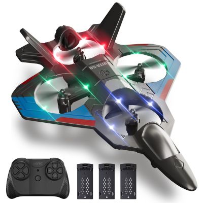 Foam Remote Control Airplanes with 3 Batteries, RC Plane Airplane Toys for Boys Kids Adults Beginners 4-8 8-12 12-16, RC Planes Fighter Jet Helicopter Drones for Kids Adults, 360 Flip Easy to Fly