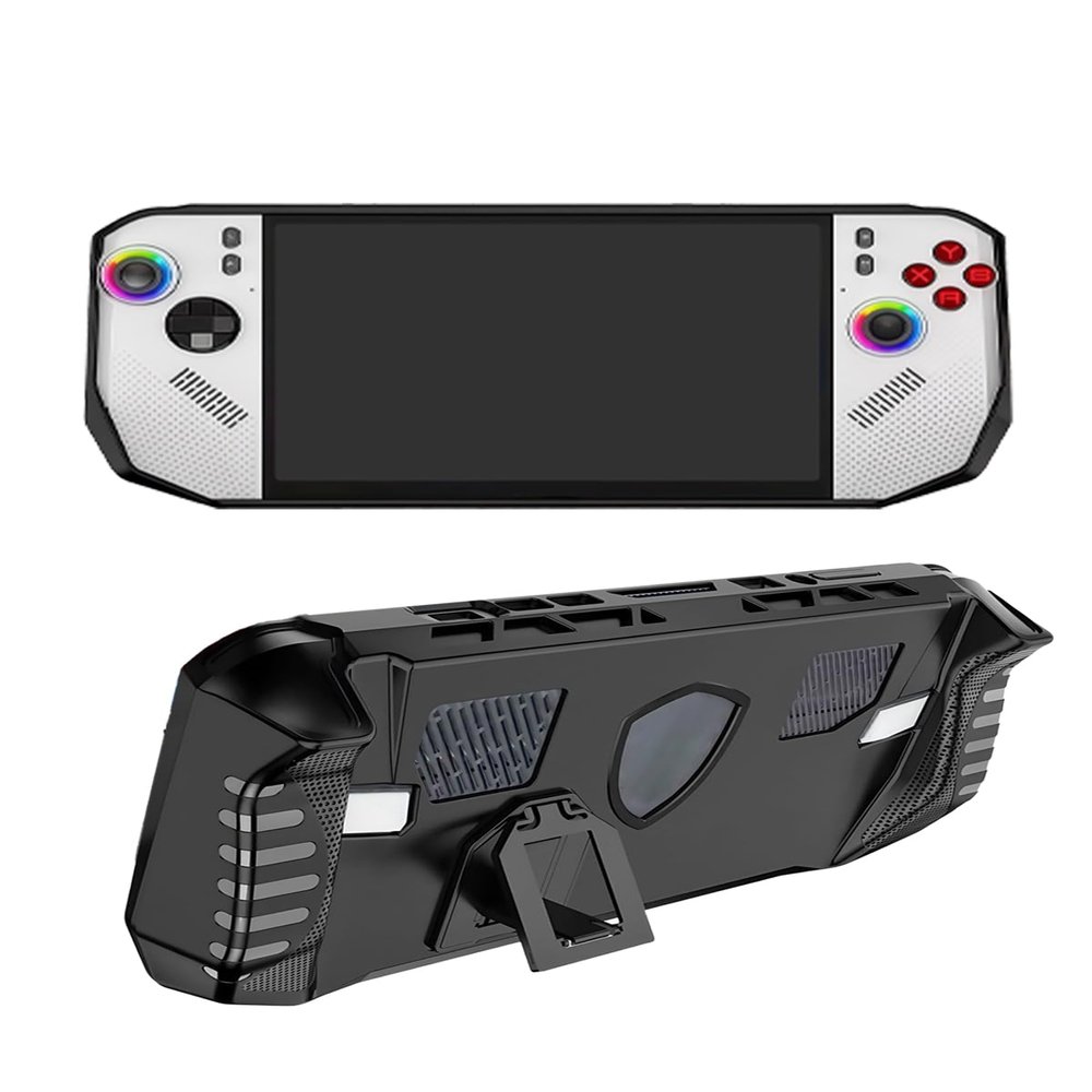 Compatible with MSI Claw A8 BZ2EM Handheld Game Console,UYRUREL Premium Soft TPU Material, Shock-Absorbing and Anti Drop Protection Soft Shell with Built-in Stand,Black