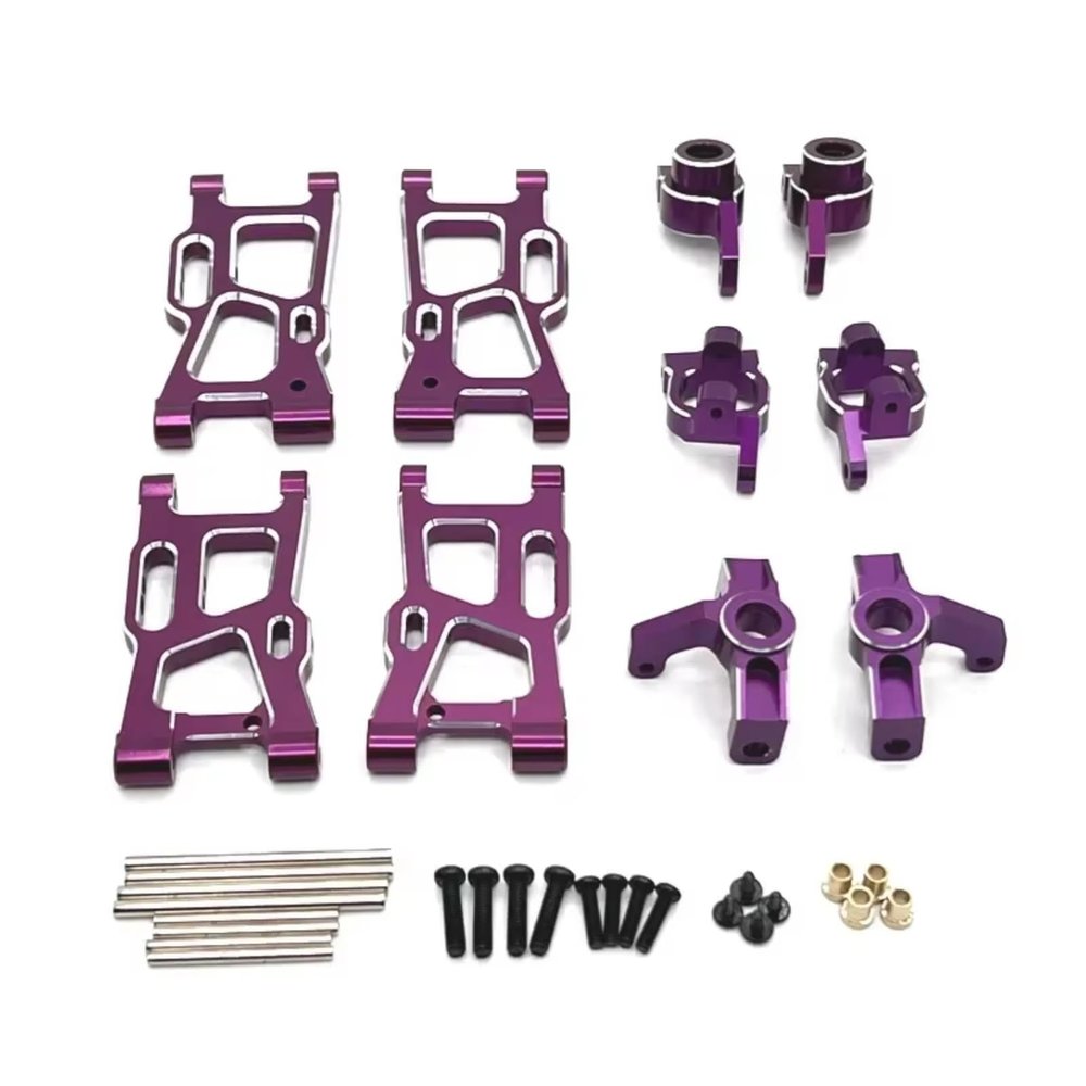 For Rlaarlo For WLtoys 124008 For JJRC C8803 1/14 1/12 Metal Front Rear For Swing Arms Steering Cup C-shaped For Seat Rc Car Accessories Upgrades RC Car Upgrade Part(Purple)