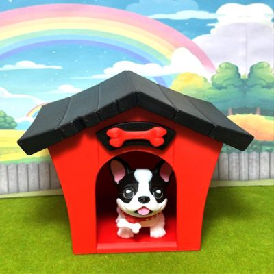 3D Printed Dog Model,Articulated French Bulldog Animal Toy, Movable Head and Joints, Home Office Decor, Fidget Toy for Autism/ADHD, Executive Desk Animals Toy AD-FB-RH
