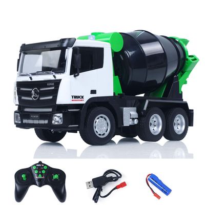 wheelfun HUINA 1/18 1557 2.4G 9CH RC Concrete Car Mixer Truck Model Tractor Toy Gift Hobby Grade Model for Ages 14+
