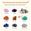 C5 Rock Tumbler for Kids - Dual Noise-Reduction for Quiet Tumbling, Adjustable Timer & Speed with Full Accessories & Memory Function, Complete Rock Polishing Kit for Starter - Great STEM Science Gift view 2