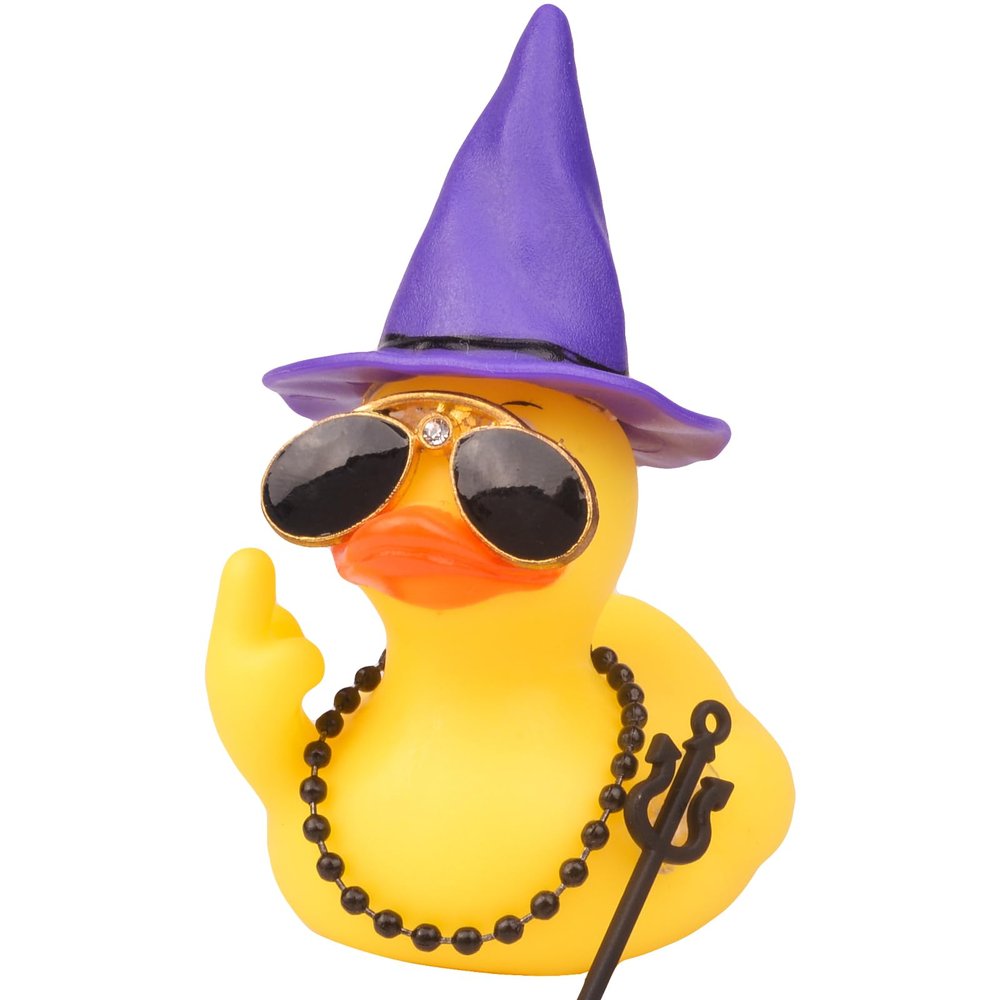 CoFuBcad Halloween Rubber Duck Dashboard Decoration, Car Ornament Accessories Rubber Ducks with Witch Hat Glasses, Halloween Celebration Party Office Desk Gifts