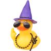 CoFuBcad Halloween Rubber Duck Dashboard Decoration, Car Ornament Accessories Rubber Ducks with Witch Hat Glasses, Halloween Celebration Party Office Desk Gifts view 1