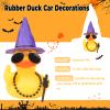 CoFuBcad Halloween Rubber Duck Dashboard Decoration, Car Ornament Accessories Rubber Ducks with Witch Hat Glasses, Halloween Celebration Party Office Desk Gifts view 2