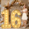 Mixifox 16 Light up Numbers 4 Feet Tall, 16 Marquee Numbers for Party, Sweet 16 Birthday Decorations, Big 16 Sign with Light for Anniversary, Birthday Backdrop Decor view 1