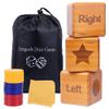 Giant Right Center Left Dice Game Set,Classic Left Right Center Game for Family & Party Fun, with Colorful Chips, Wooden Dice, Storage Bag, Instructions,Cleaning Cloth Easy-to-Learn Wooden Dice Game view 1
