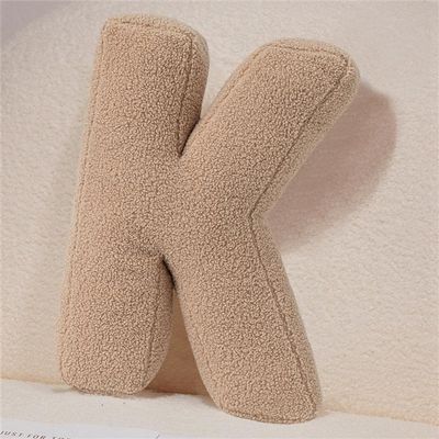 Khaki Letter Plush Pillow, Letter Hugging Throw Pillows, Decorative Initial Letter Shaped Throw Pillows for Bed Couch, Letter Pillows English Alphabet A to Z for Sofa Bedroom Living Room Decor (L)