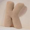 Khaki Letter Plush Pillow, Letter Hugging Throw Pillows, Decorative Initial Letter Shaped Throw Pillows for Bed Couch, Letter Pillows English Alphabet A to Z for Sofa Bedroom Living Room Decor (L) view 1