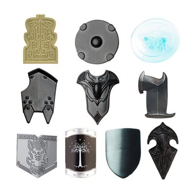 FunXylophy Knights Armor Building Blocks, Medieval Shields Building Blocks Accessory Designed for Mini Figures, Compatible with All Major Brands, 10 PCS
