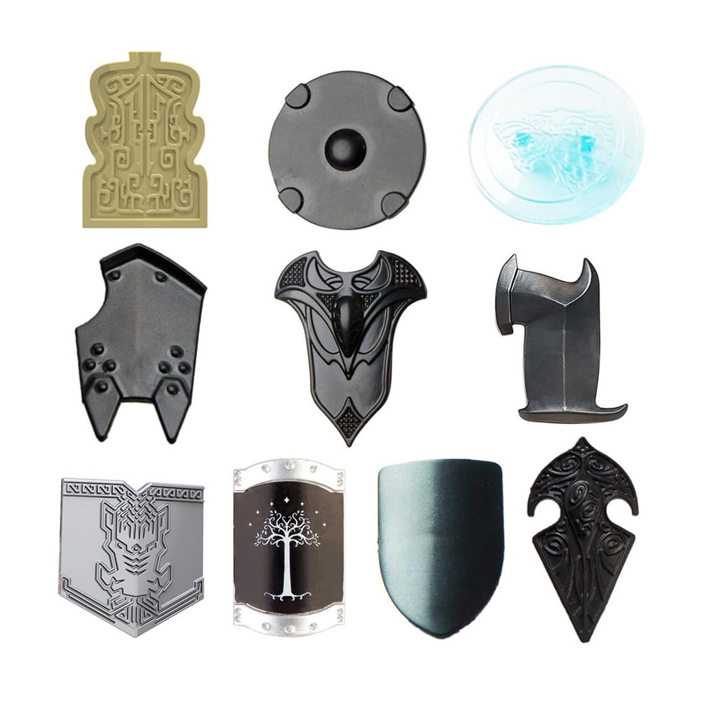 FunXylophy Knights Armor Building Blocks, Medieval Shields Building Blocks Accessory Designed for Mini Figures, Compatible with All Major Brands, 10 PCS