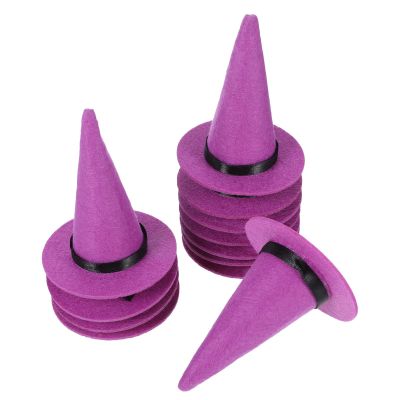 Abaodam 12pcs Mini Felt Witch Hats Halloween Bottle Toppers For Diy Crafts Costume Holiday Party Decorations