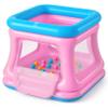 QPAU 3-in-1 Inflatable Bounce House for Toddlers 1-3, Ball Pit & Trampoline, Inflatable Bouncy House with Safety Net, Indoor & Outdoor Bubble Bouncer Baby Play YardBlue & Pink view 1