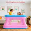 QPAU 3-in-1 Inflatable Bounce House for Toddlers 1-3, Ball Pit & Trampoline, Inflatable Bouncy House with Safety Net, Indoor & Outdoor Bubble Bouncer Baby Play YardBlue & Pink view 2