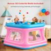 QPAU 3-in-1 Inflatable Bounce House for Toddlers 1-3, Ball Pit & Trampoline, Inflatable Bouncy House with Safety Net, Indoor & Outdoor Bubble Bouncer Baby Play YardBlue & Pink view 3