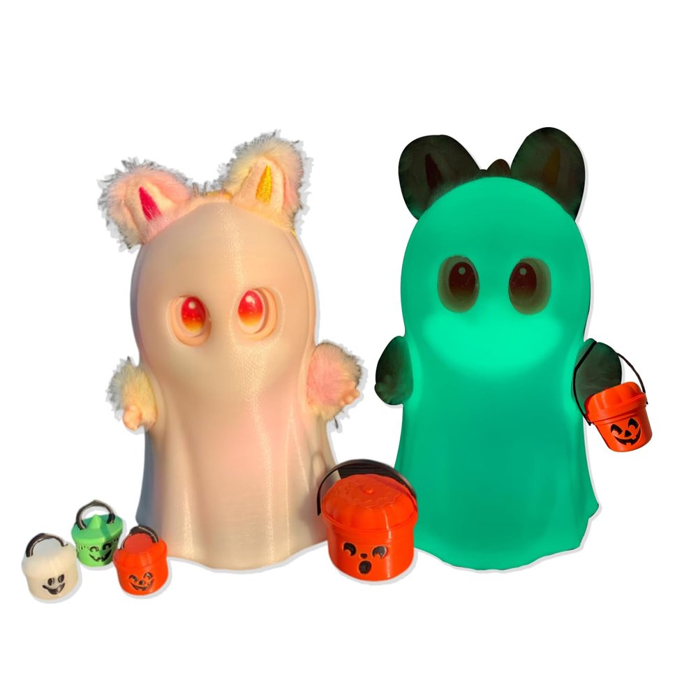 3d-Printed Glowing Ghost Costume 17 Cm Halloween Doll Clothes Cute Monster Doll Accessories Suitable For Collectible Dolls With Glowing Effect