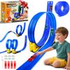 Nicmore Flexible Race Track Toy Set: 15ft DIY Bendable Ramp with Suction Cups  Portable Roll-Up Car Track for Kids Compatible with 1:64 Diecast Cars  Birthday Christmas for Boys Girls Ages 3+ view 1