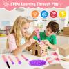 Cardboard Cutting Tool Toys for Kids: 122PCS Safe Cutter Construction Kit | STEM Educational Toys for Family Activities Classroom Learning Gifts for 5 6 7 8 Year Old Boys Girls Toys for Ages 5-7 3-12 view 2