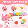 Baby Toys 0-6 Month Music Animal Stuffed Caterpillar  Tummy Time Baby Mirror Toys view 2