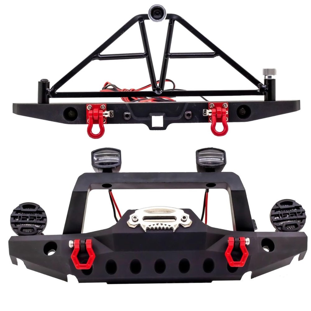 rc Bumper Compatible With TRX-4 For Defender For Axial For SCX10 90046 AX103007 1/10 RC Crawler Car Accessories Parts Front And Rear Bumper