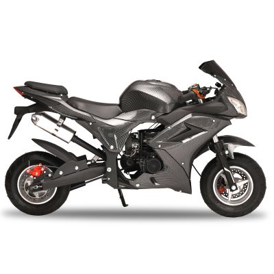 50CC 4-Stroke Kids Dirt Bike, Gas Pocket Motorcycle for Kids & Adults Mini Off-Road Motorcycle Gas Powered Dirt Bike with Front Rear Disc Brakes Load 330 LBS for Outdoor Grey