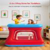 QPAU 3-in-1 Inflatable Bounce House for Toddlers 1-3, Ball Pit & Trampoline, Inflatable Bouncy House with Safety Net, Indoor & Outdoor Bubble Bouncer (Blue & Red) view 2
