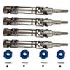 4PCS 1144# Steel CVD Drive Shaft & 12mm Wheel Hex Hub Set for 1/16 Mini Maxx RC Car, Front & Rear Universal Joint Upgrade Parts (Blue) view 1